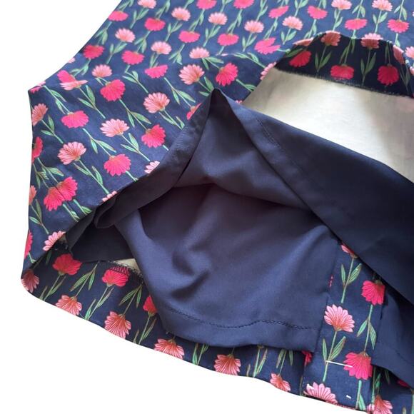 J. Crew Sheath Dress Women's Size 10 Navy Pink Floral Tailored Mini 1259 - Picture 7 of 16